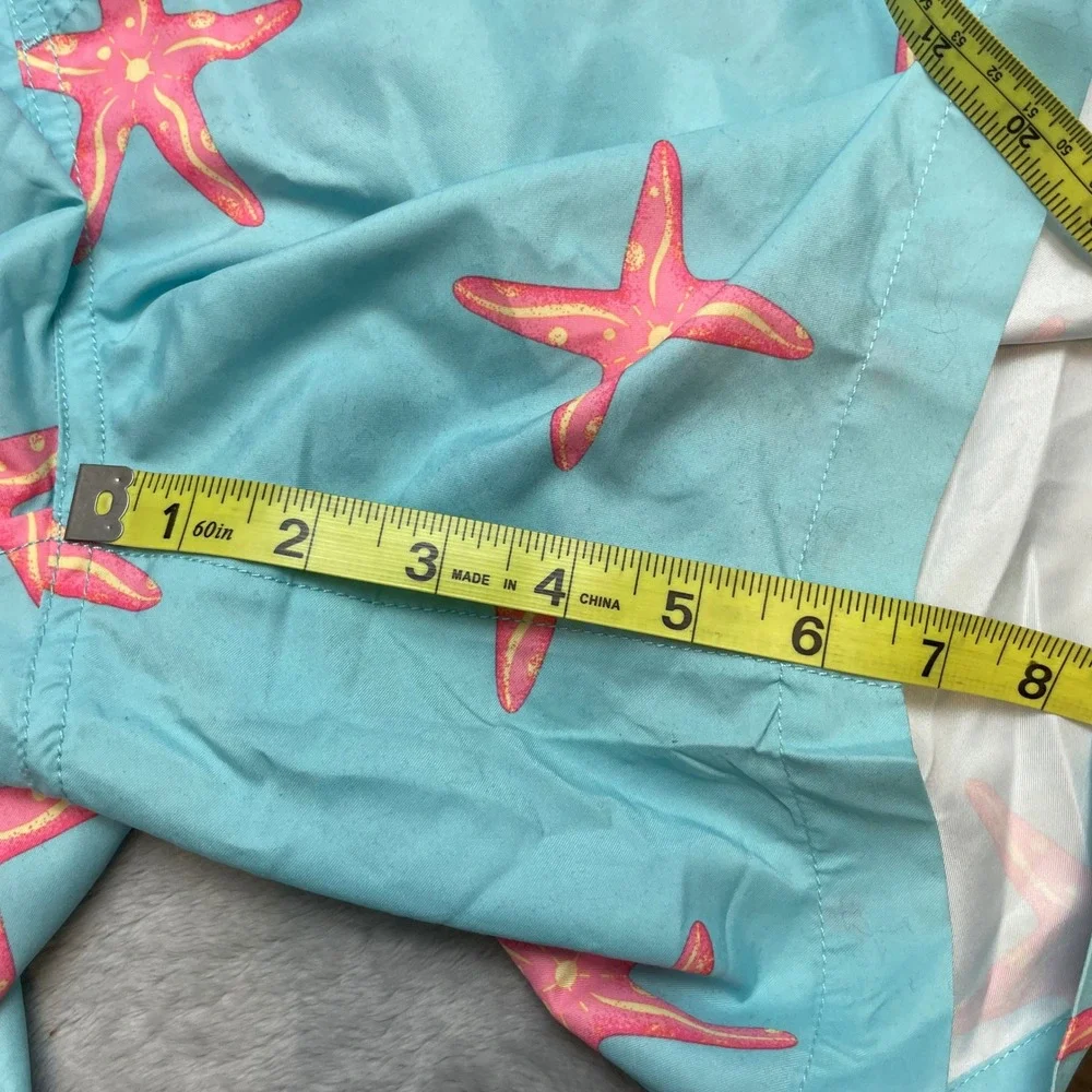 NWT Maamgic Mens Starfish Swim Trunks Size L Blue Coastal Beachwear